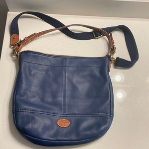 Leather Fossil Purse - Blue
